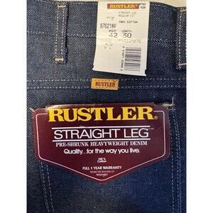 Rustler Men Jean Straight Legs Regular Fit, 87621NV 42"x30" Western Work Casual